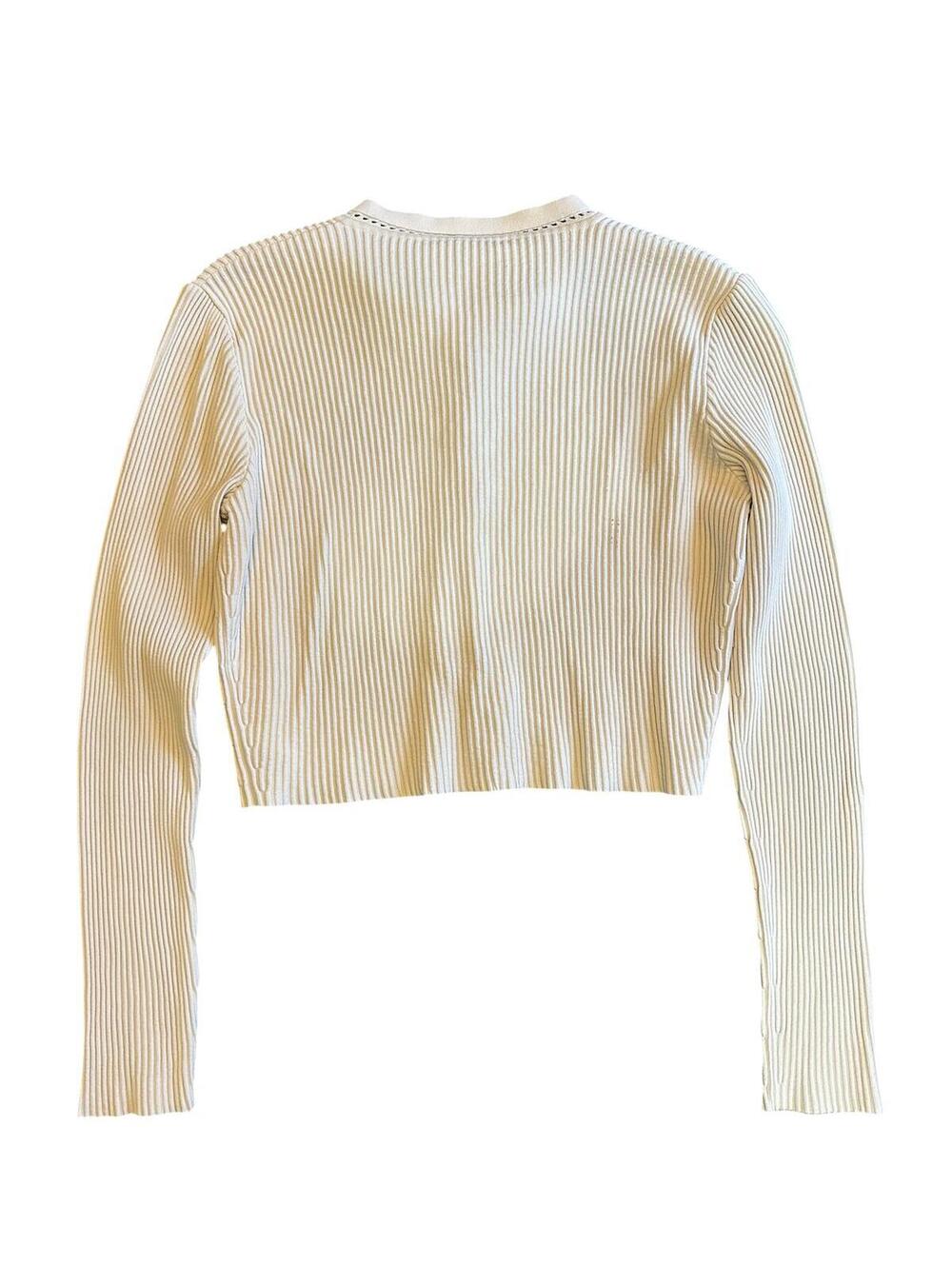 Gucci Cream Ribbed Button-Front Knit - Picture 2 of 2